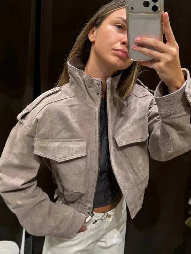 ZEYA - Jasmin Faux Suede Cropped Jacket