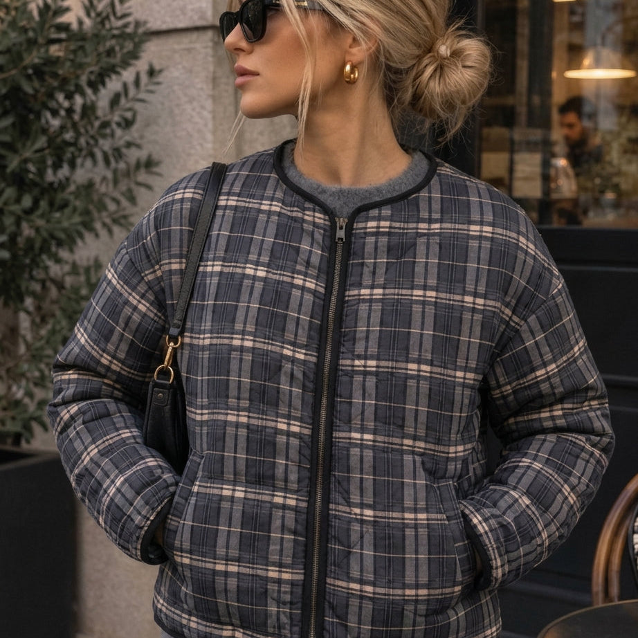 Jessica Plaid Padded Jacket
