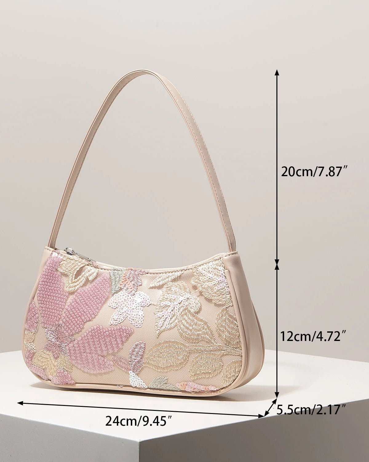 Sophia bestickte Schultertasche mit Pailletten