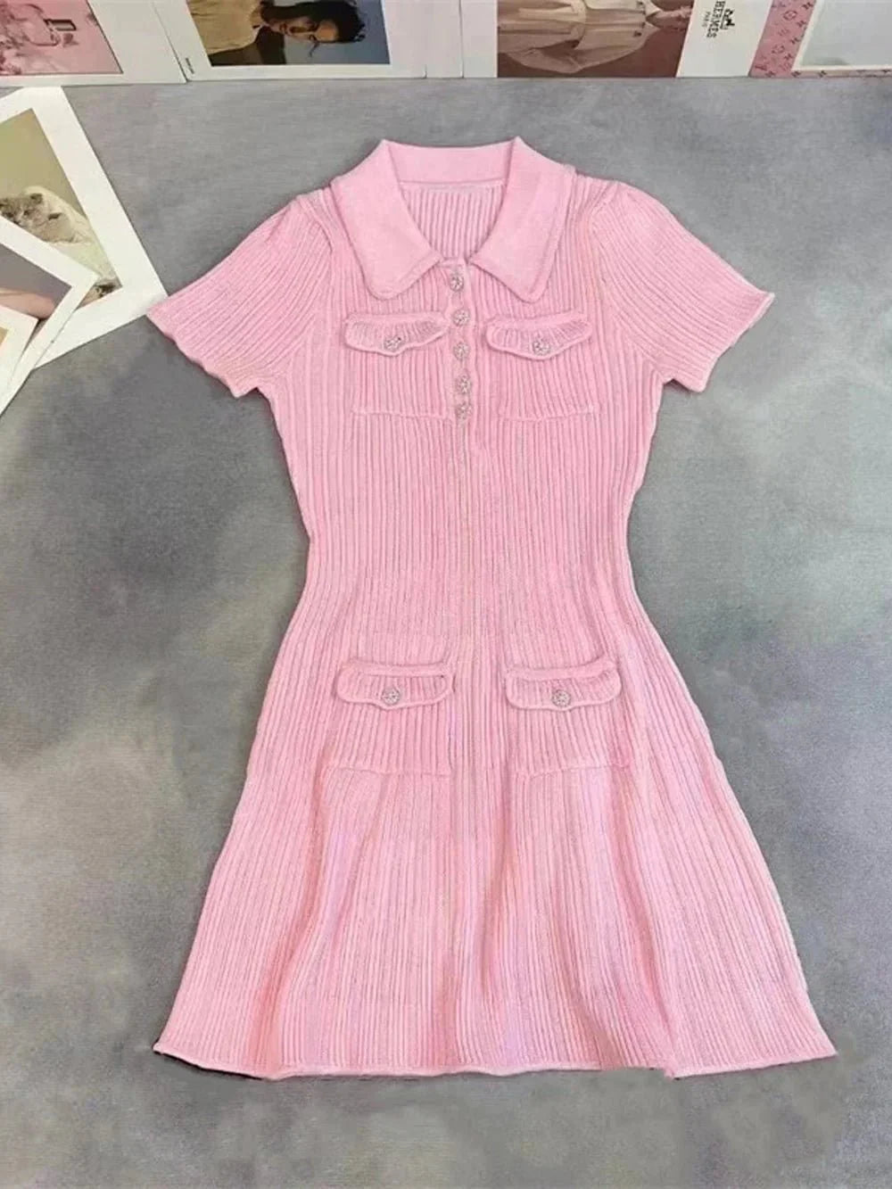 Rochie mini Emelia tricotată cu paiete