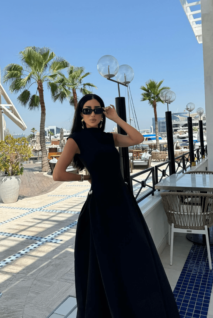 Lia Mock Neck Maxi Dress