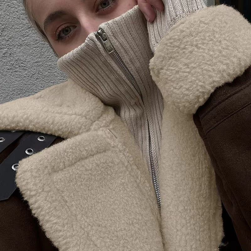 Gina Jachetă din piele ecologică tip suede