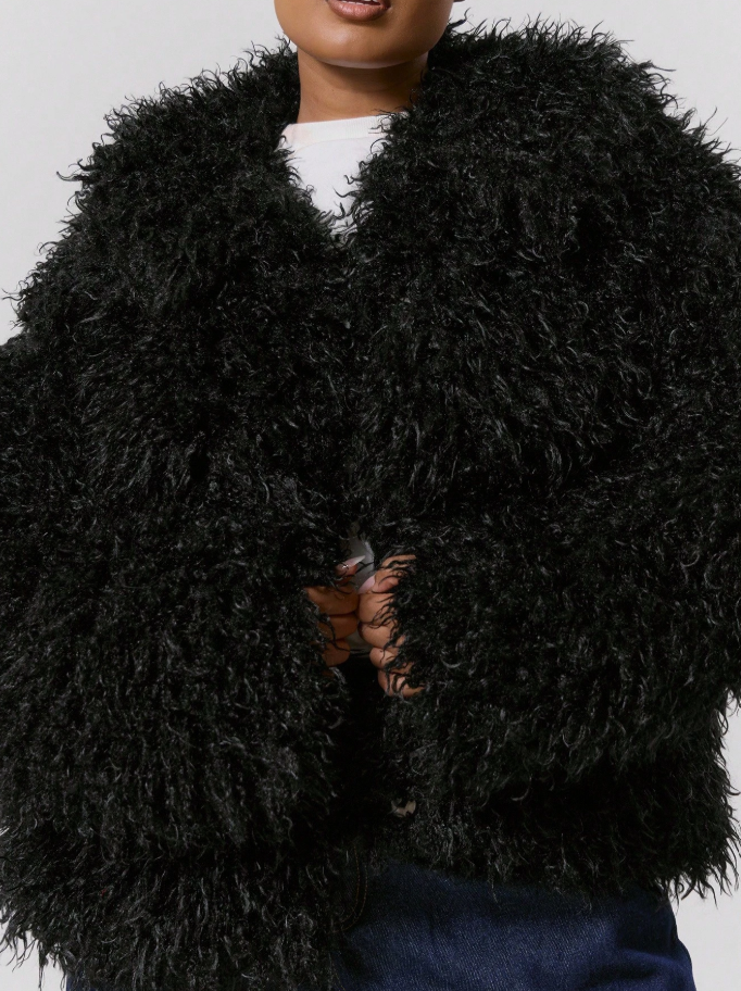 ZEYA Almira Fuzzy Faux Fur Coat