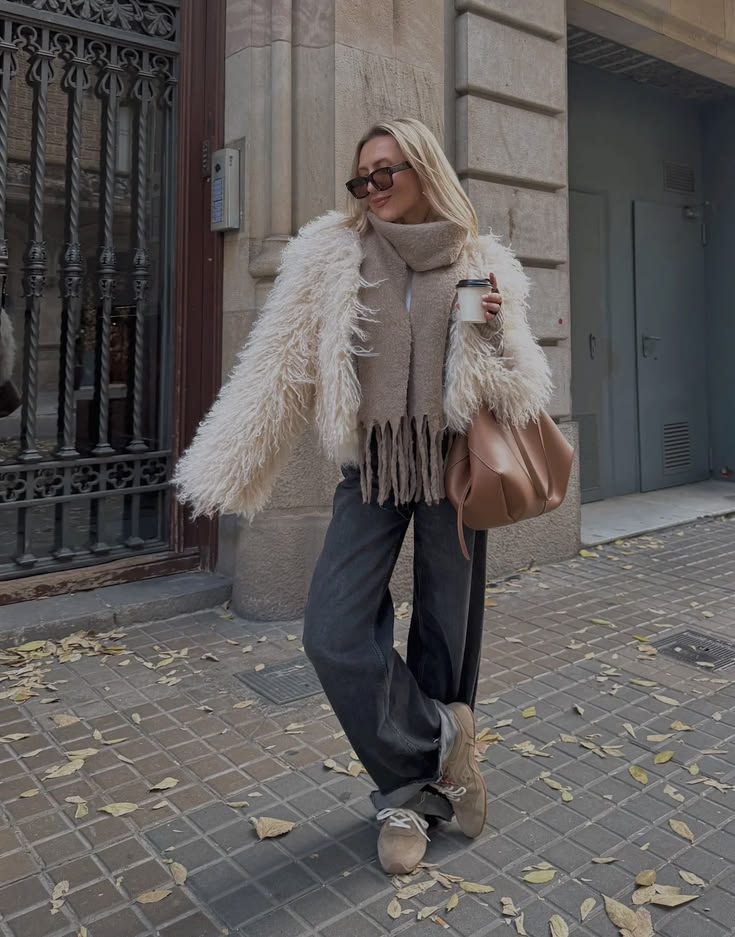 ZEYA Almira Fuzzy Faux Fur Coat