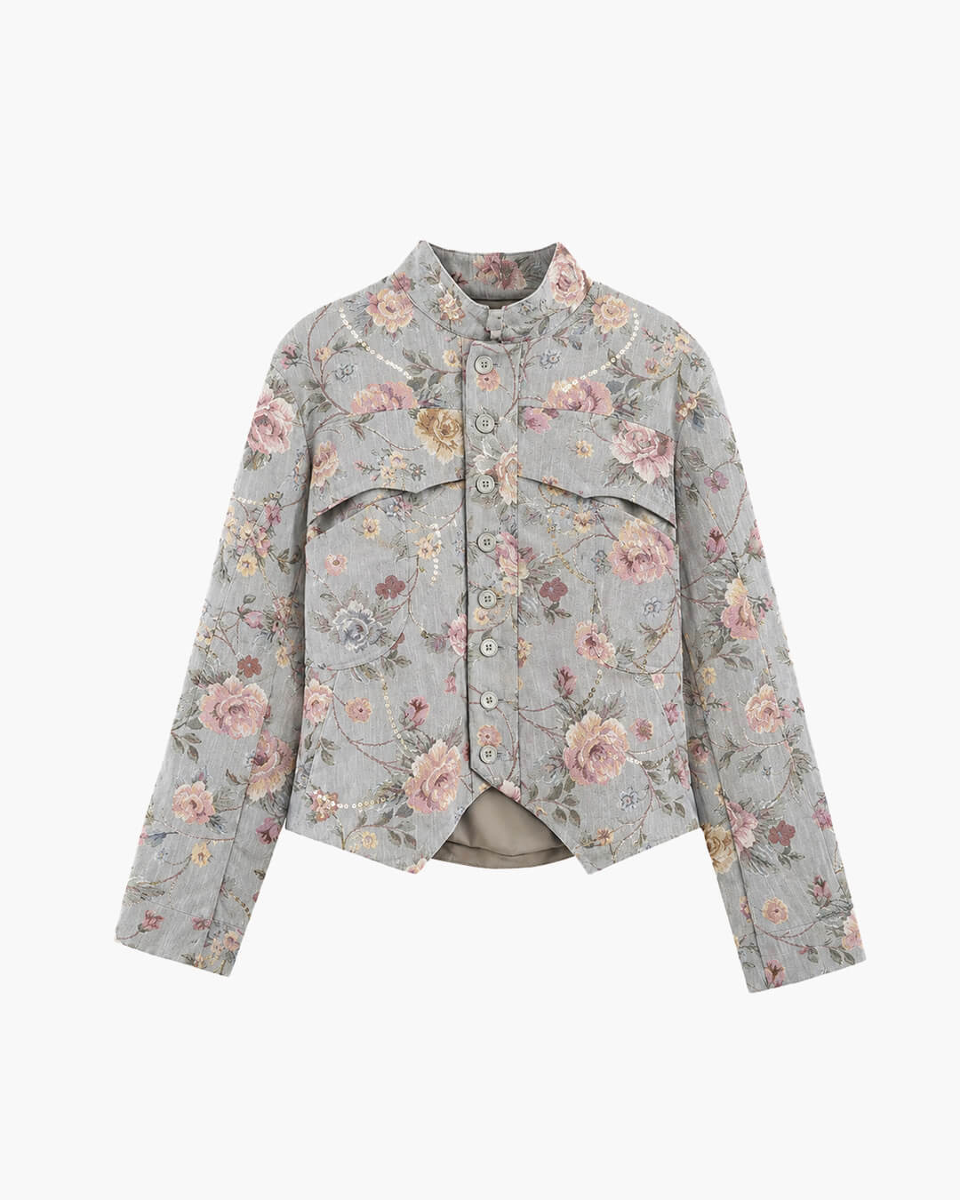 ZEYA Anne Vintage Jacquard Cropped Jacket