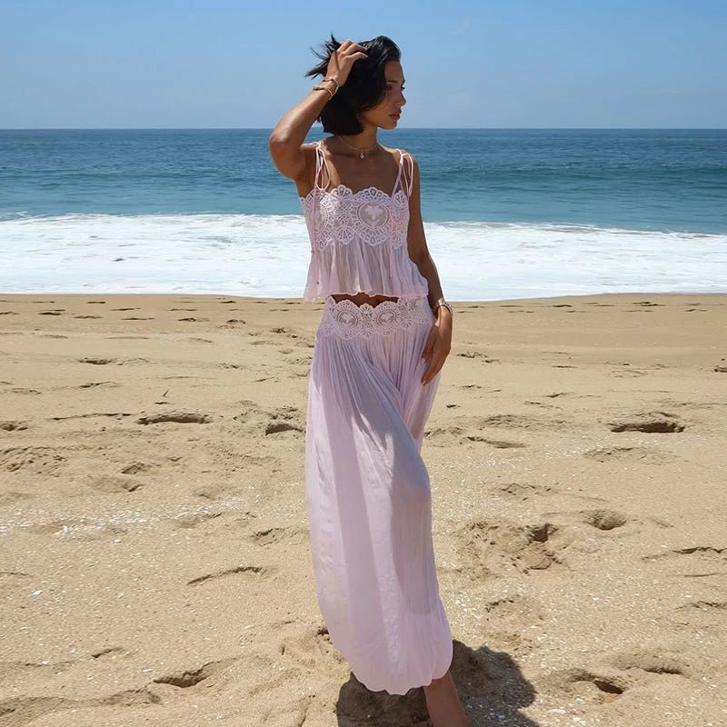 Iris květinový krajkový dvoudílný set