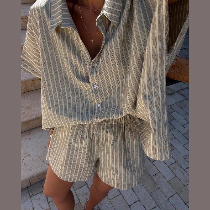Mara stribet shorts-sæt