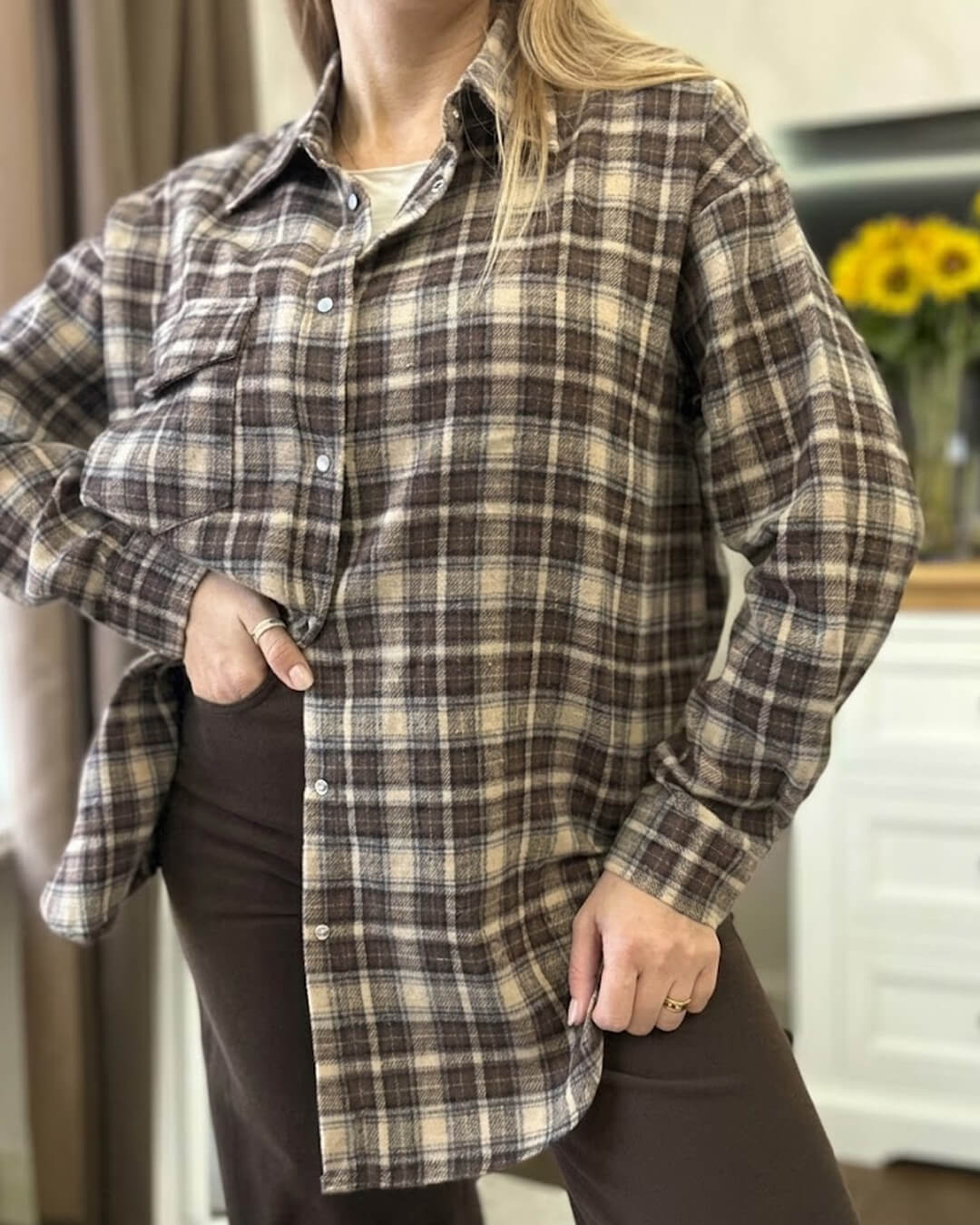 Kate oversized kostkovaná košile