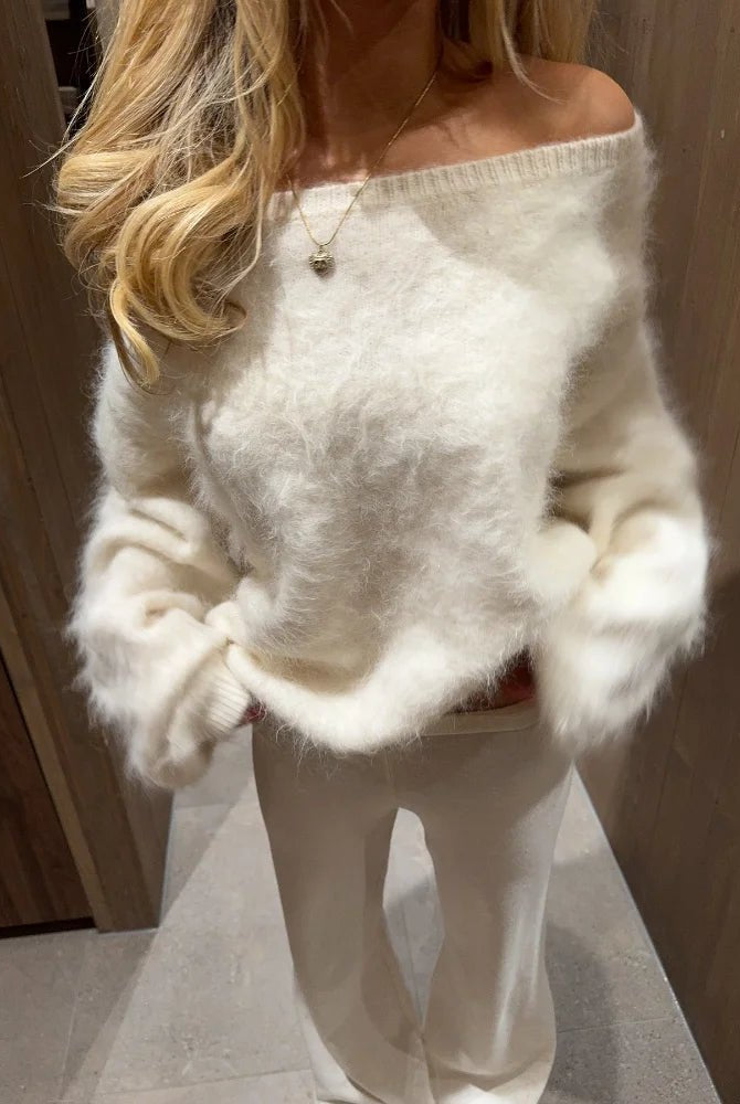 ZEYA - Addison Off - Shoulder Mohair Sweater