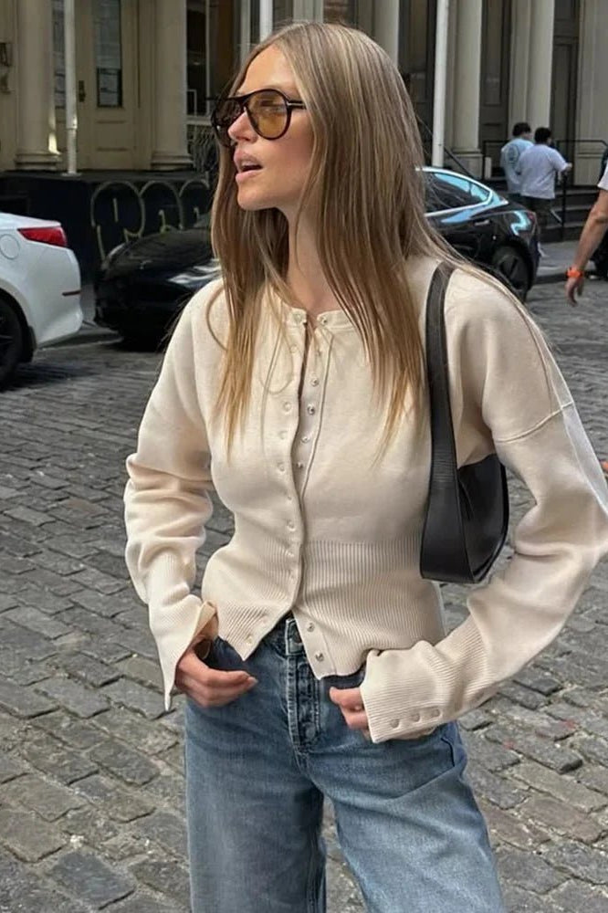 ZEYA - Alicia Cardigan Sweater with Round Neck