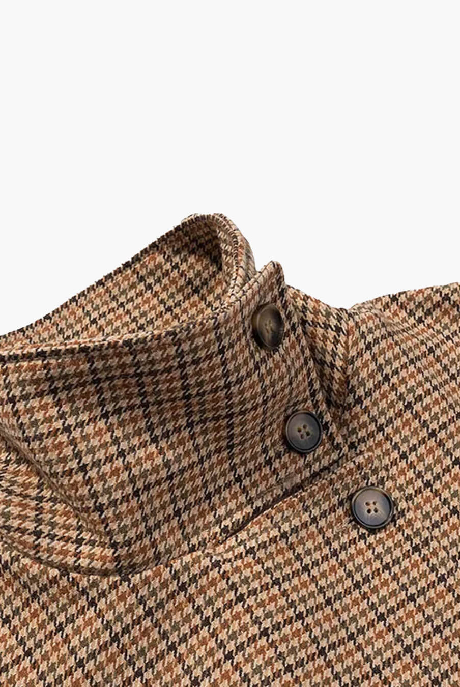 ZEYA - Amy Funnel Neck Houndstooth Short Jacket
