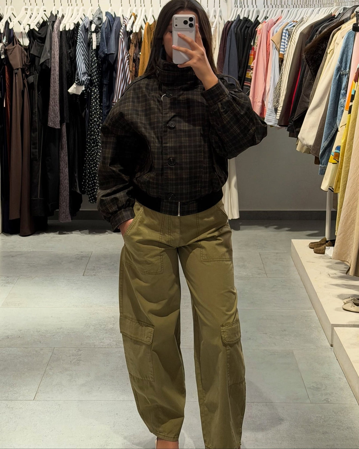 ZEYA - Amy Vintage Plaid Bomber Jacket