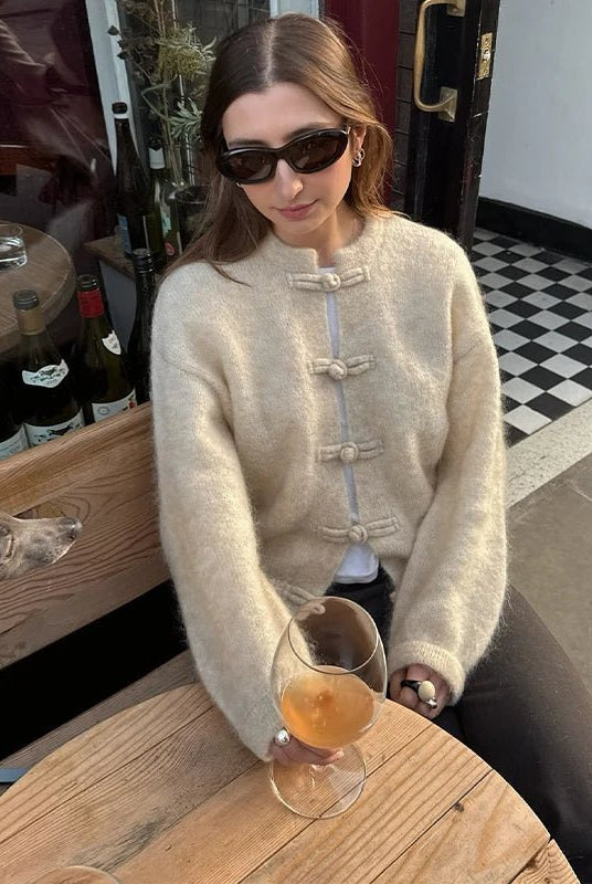 ZEYA - Angela Frog Knots Knitted Cardigan