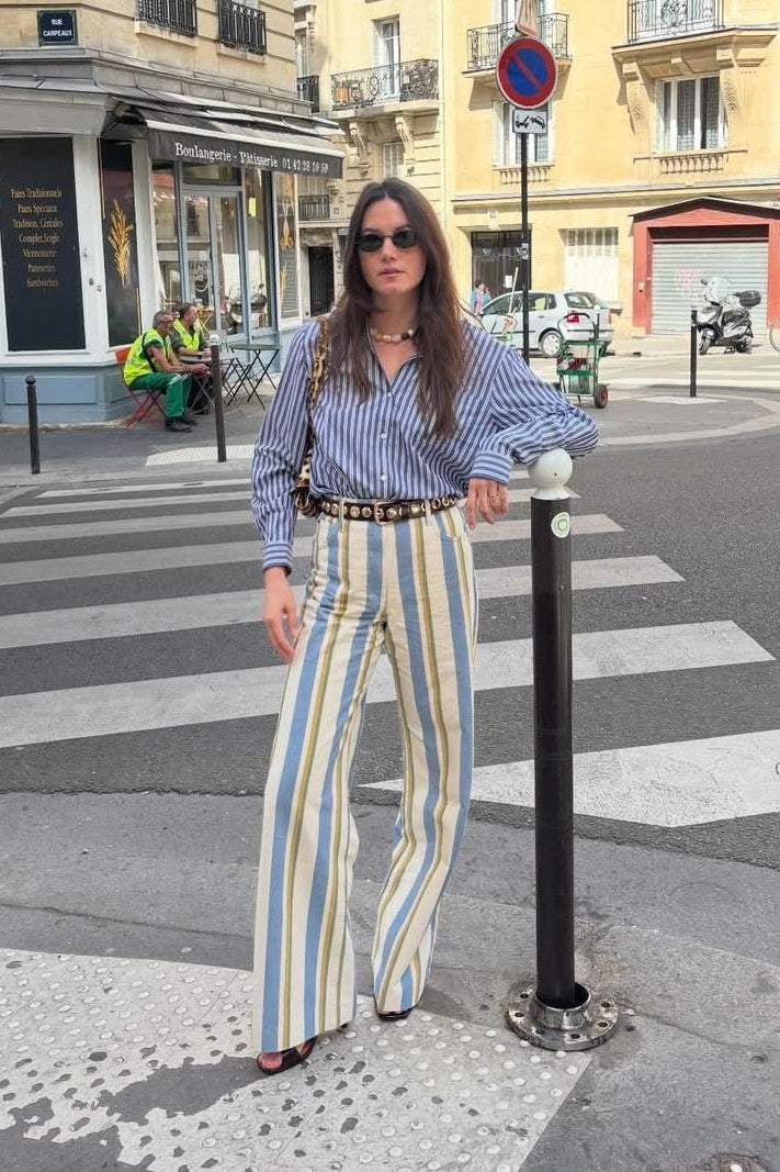 ZEYA - Angela Low-Rise Striped Trousers