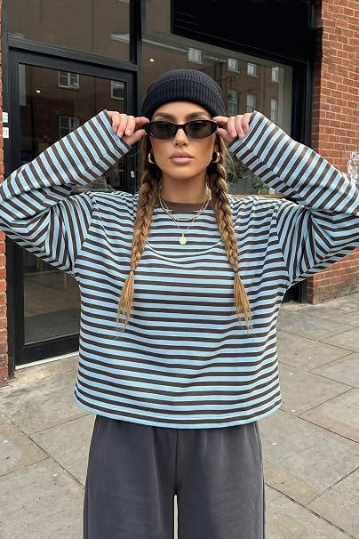 ZEYA - Angela Striped Oversized Knit Sweater