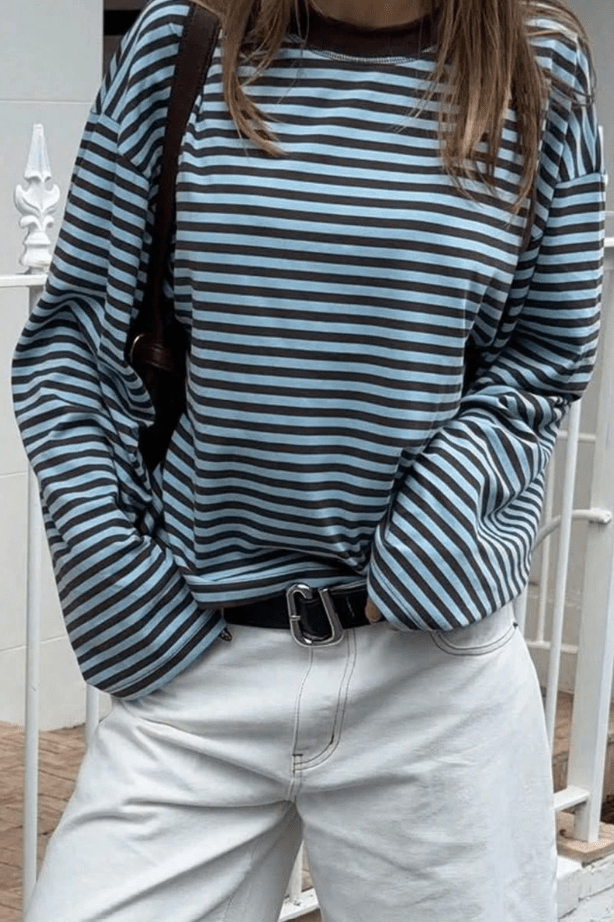 ZEYA - Angela Striped Oversized Knit Sweater