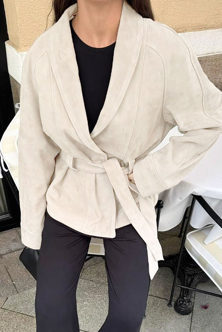 ZEYA - Annie Belted Suede Trench Coat