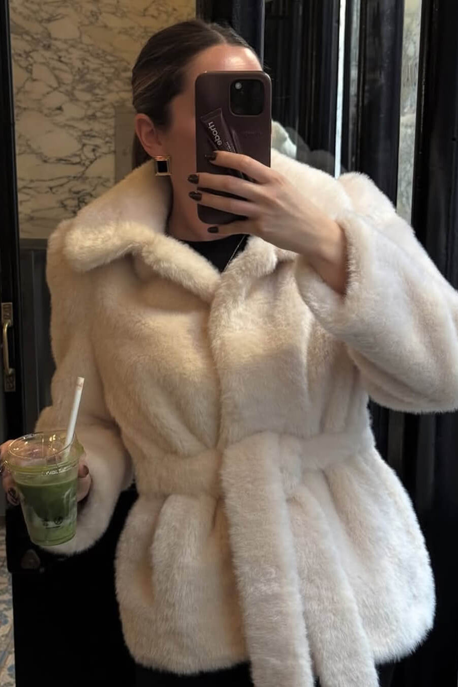 ZEYA - Ariana Faux Fur Coat with Belt