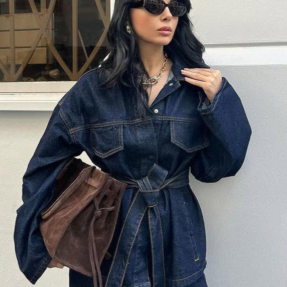 ZEYA - Avery Belted Denim Set