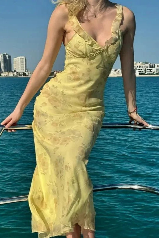 ZEYA - Beatrice Floral Plunge Maxi Dress
