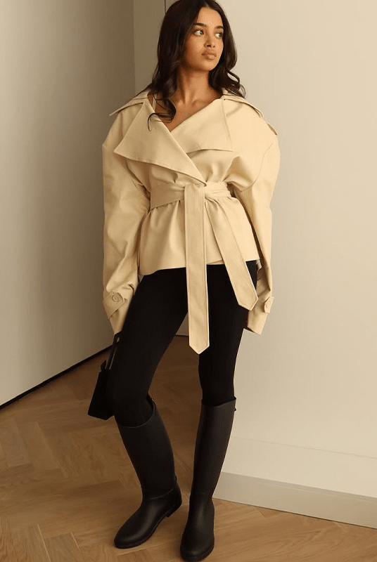ZEYA - Bellina Belted Short Trench Coat