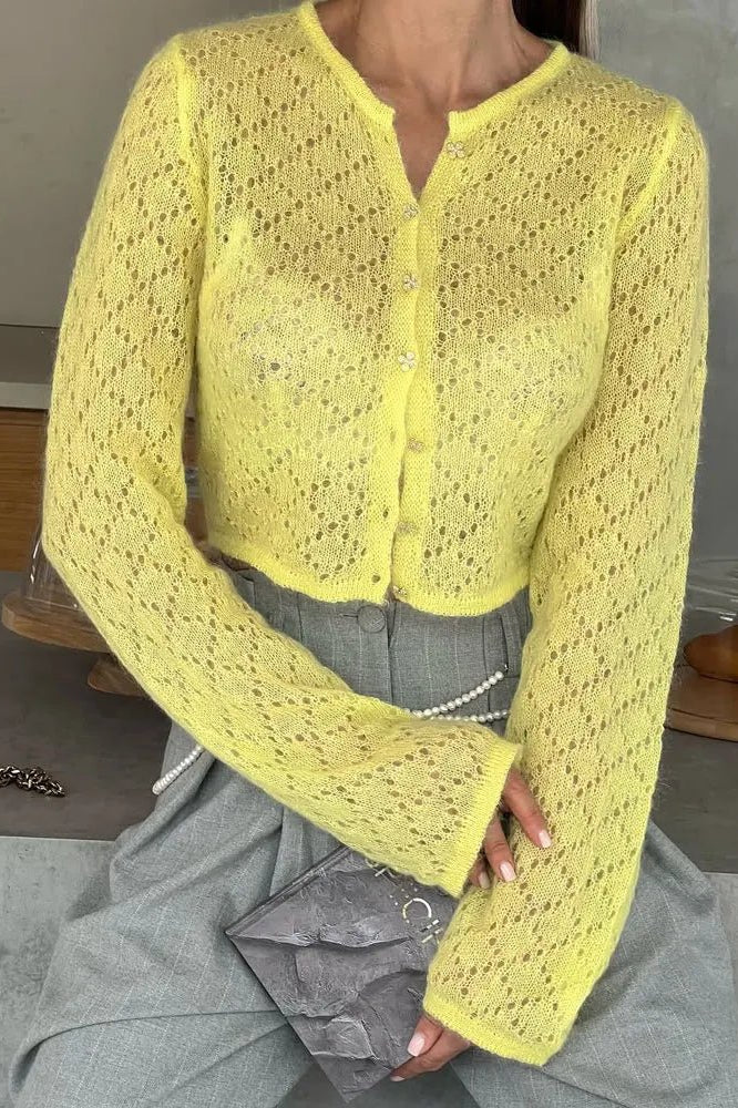 ZEYA - Beverly Hollow Cropped Cardigan
