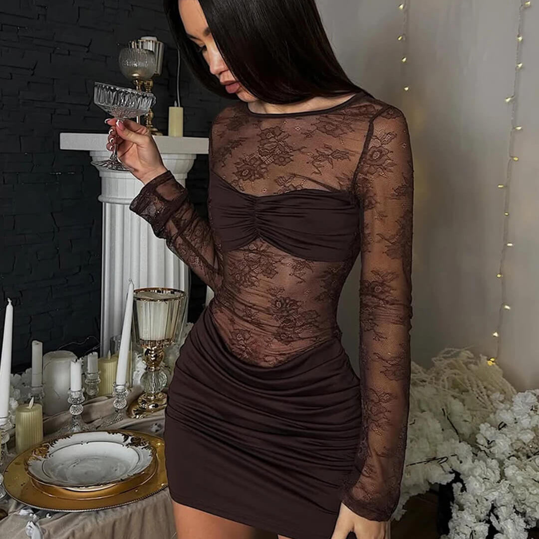 ZEYA - Bianca Backless Lace Mini Dress