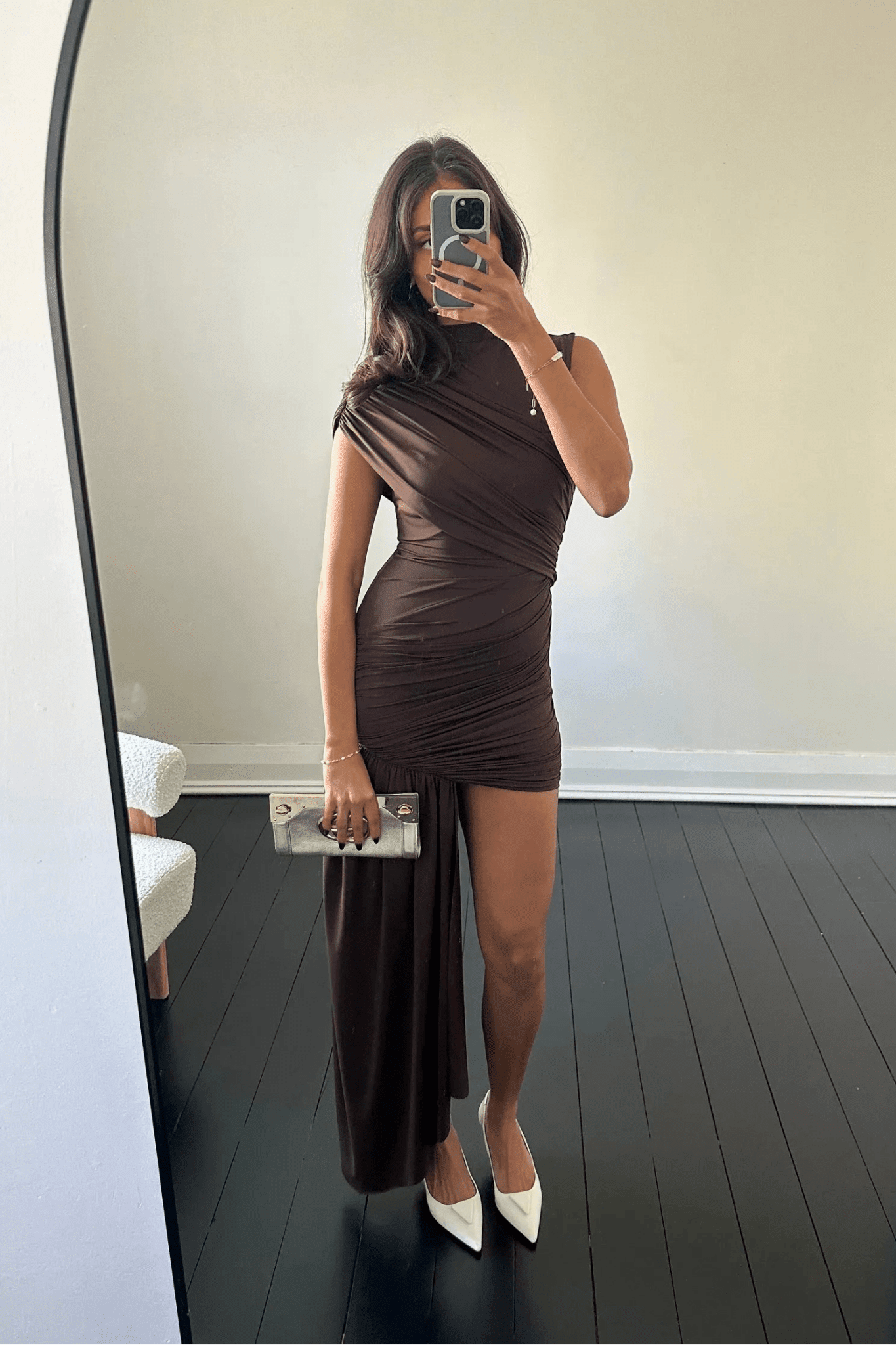 ZEYA - Bianca High Neck Ruched Mini Dress