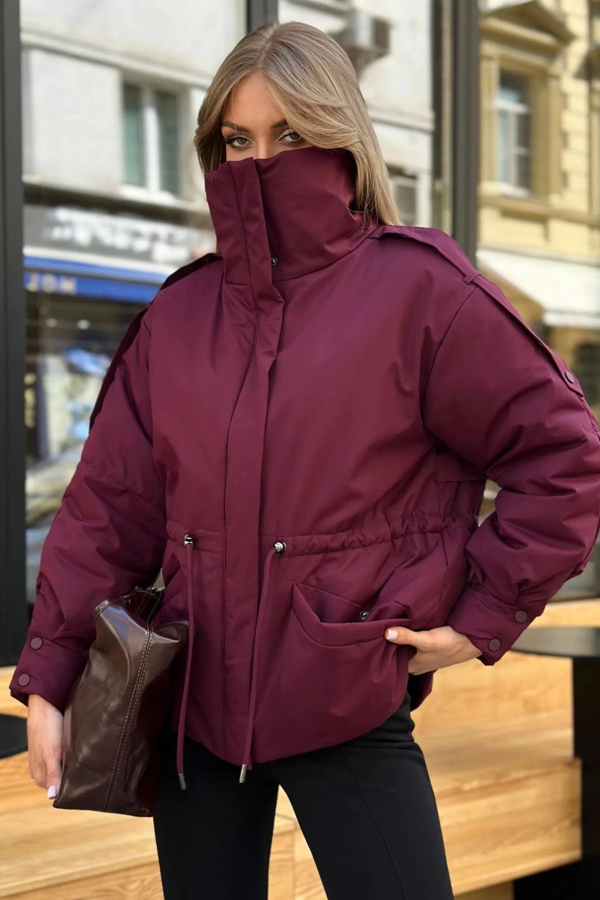 ZEYA - Carmen Oversized Drawstring Waist Puffer Jacket
