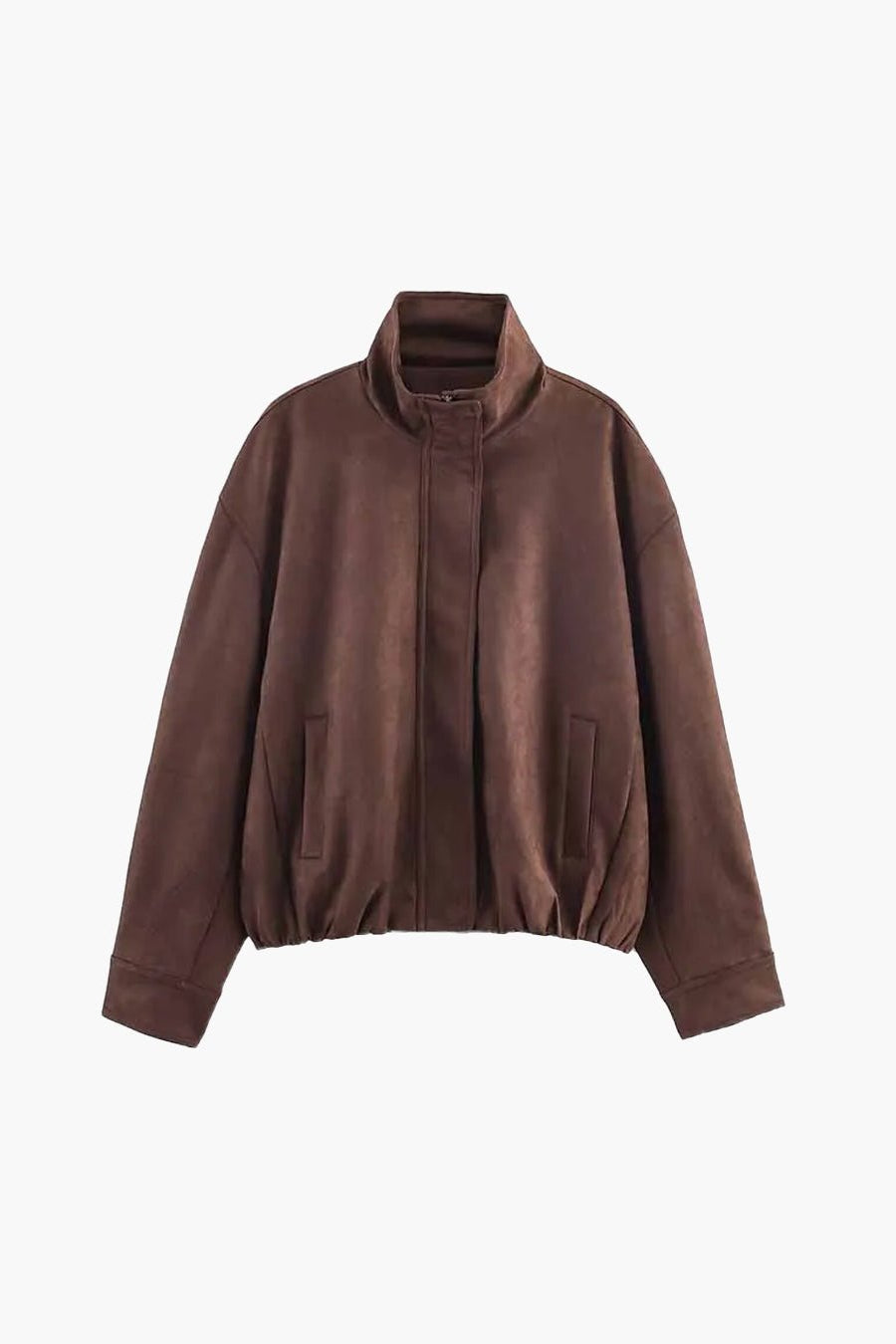 ZEYA - Celia Stand Collar Suede Jacket