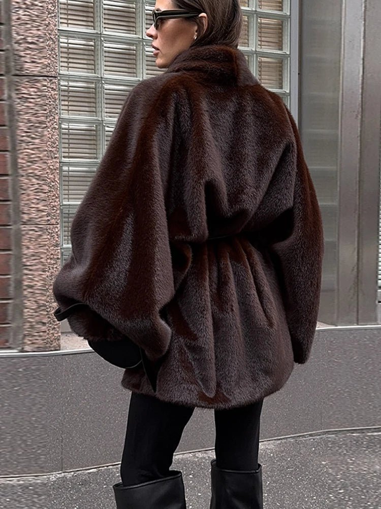 ZEYA - Chelsea Faux Fur Belted Short Jacket
