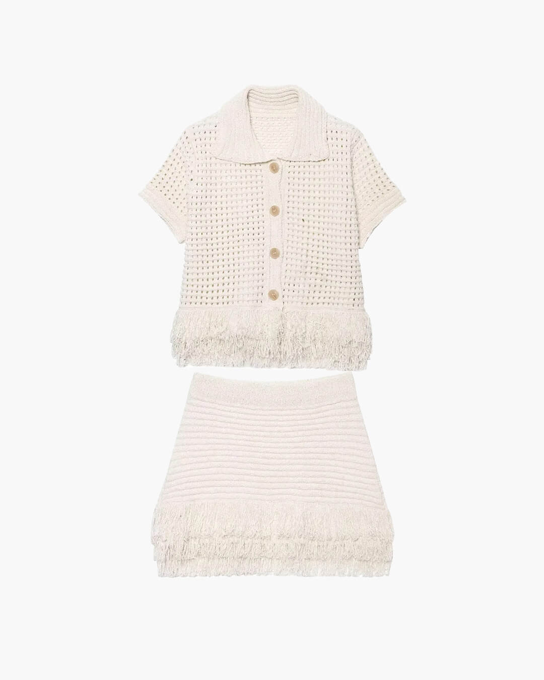 ZEYA - Demetra Knitted Tassel Skirt Set