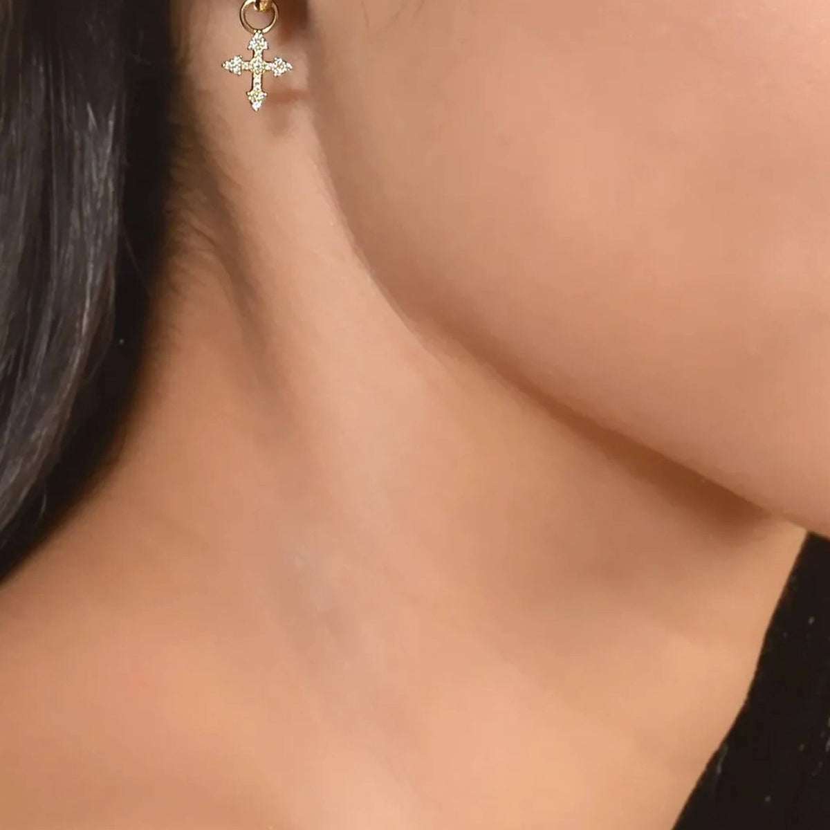 ZEYA - Divina Cross Earrings