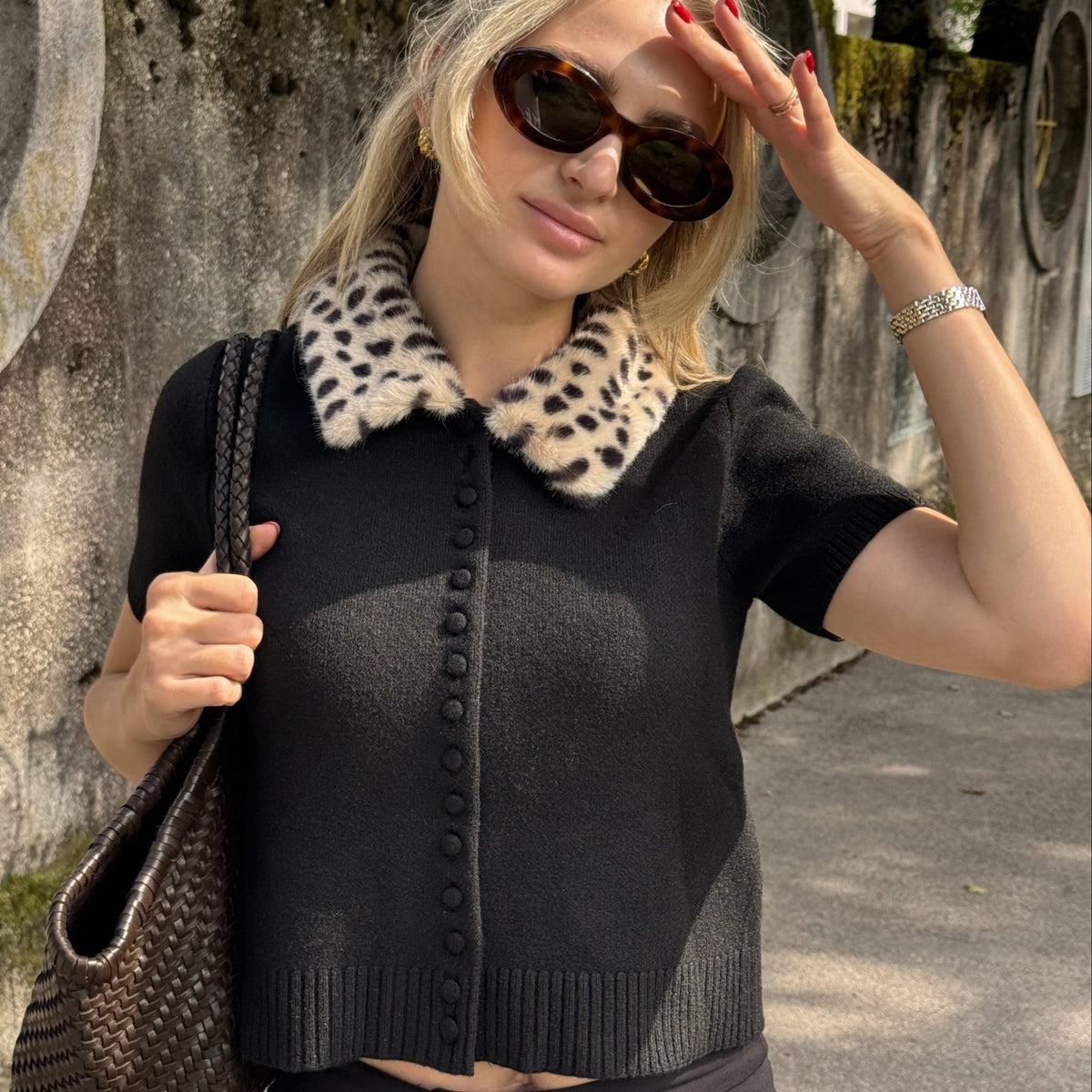 ZEYA - Ella Faux Fur Bambi Knit Cardigan Top