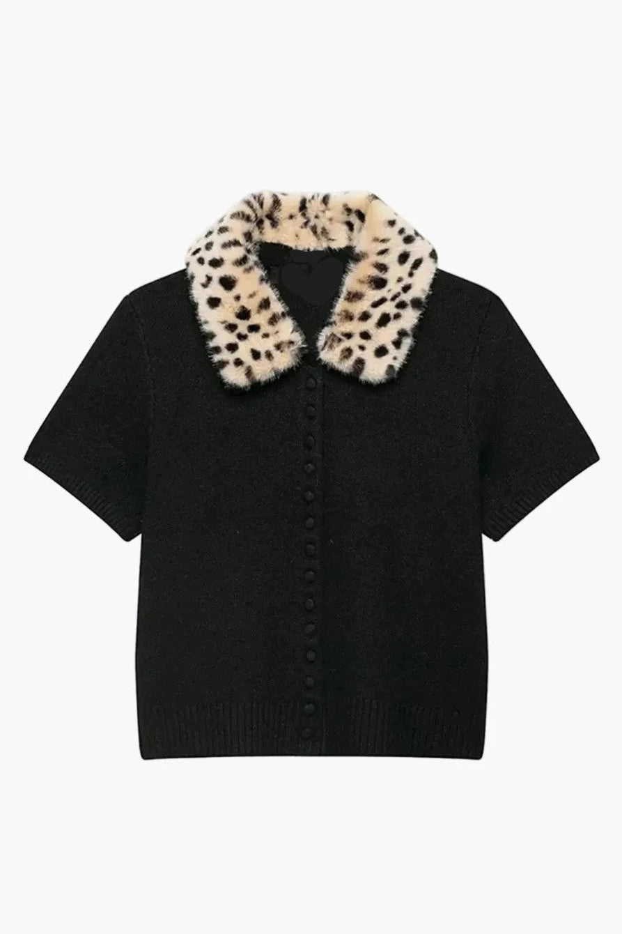 ZEYA - Ella Faux Fur Bambi Knit Cardigan Top