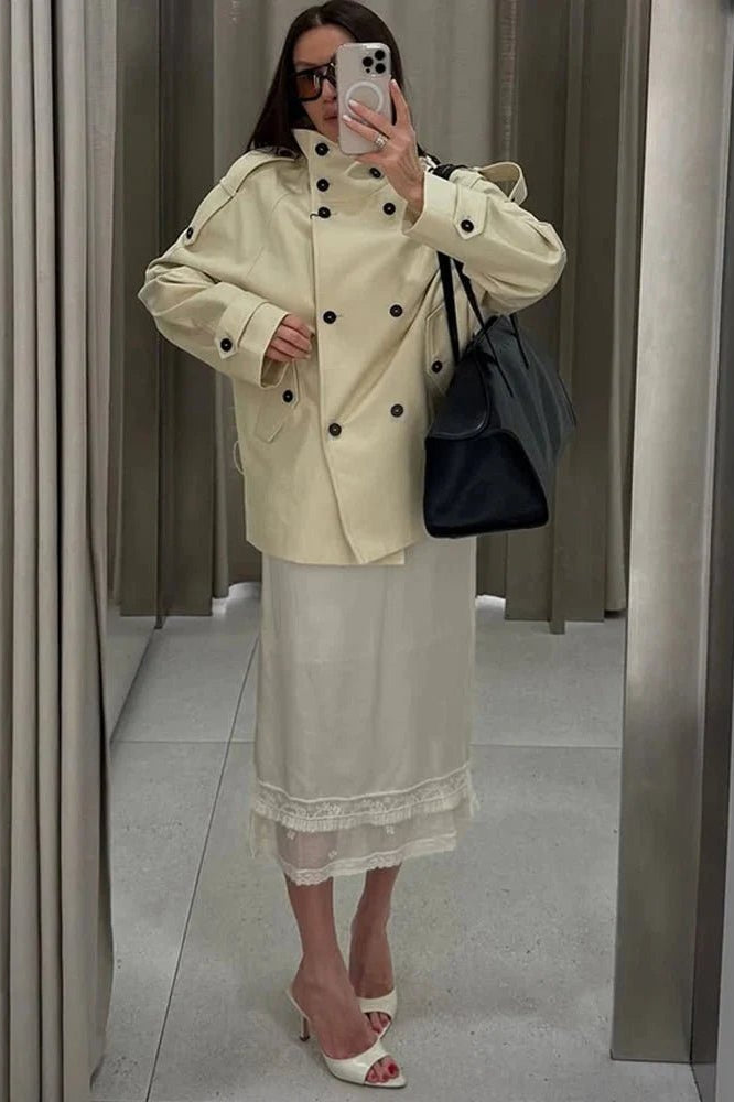 ZEYA - Ella Tailored Stand Collar Trench Coat