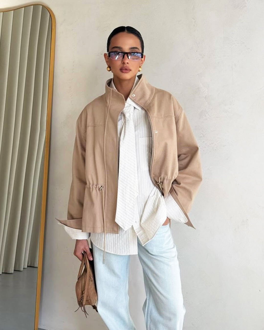 ZEYA - Ellen Drawstring Stand Collar Jacket