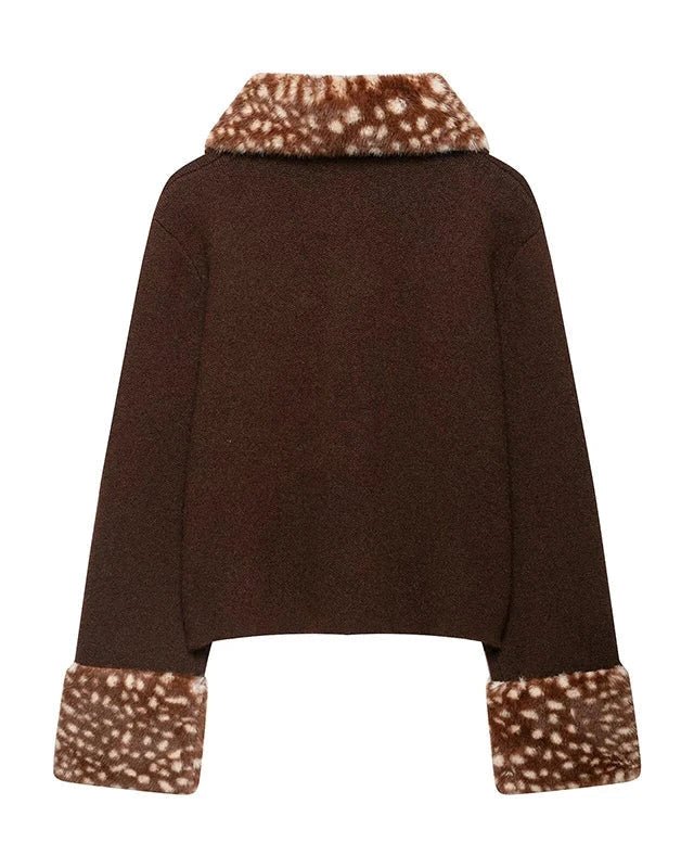 ZEYA - Emilia Faux Fur Trim Knit Cardigan
