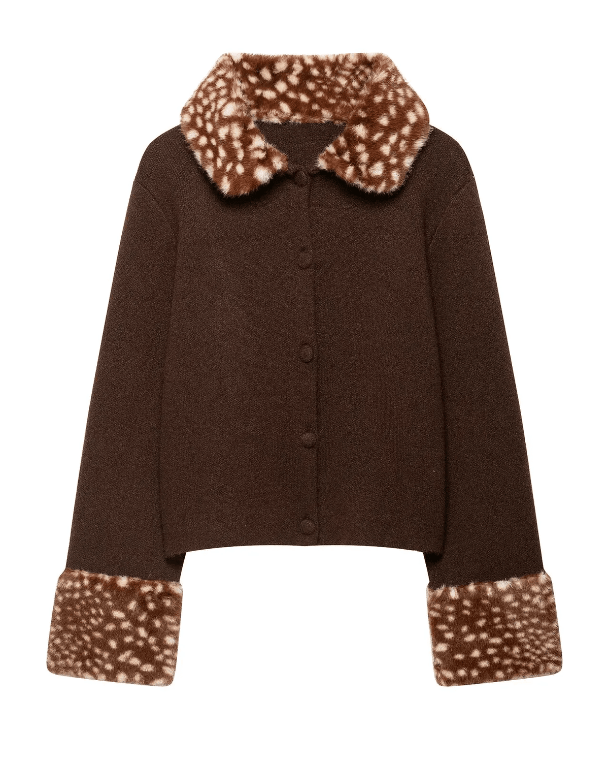 ZEYA - Emilia Faux Fur Trim Knit Cardigan