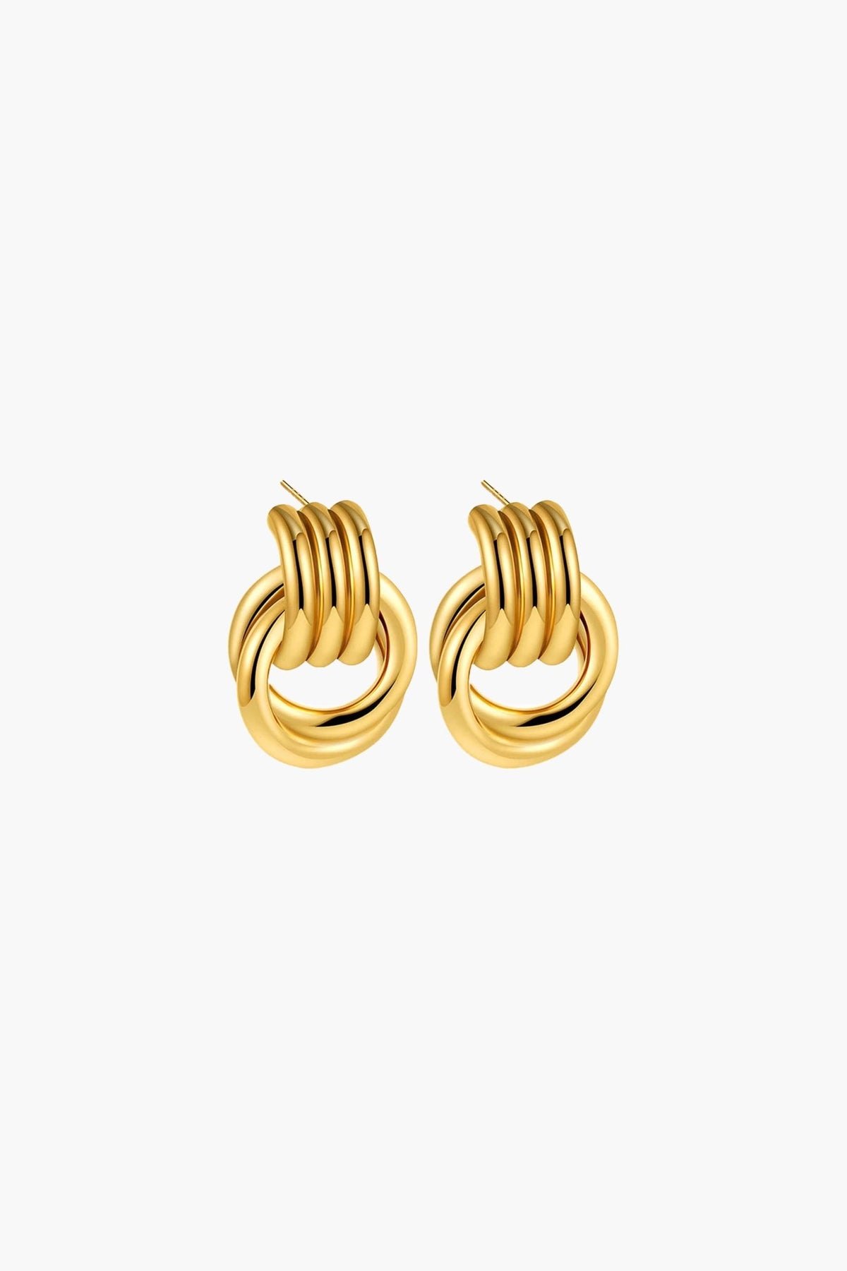 ZEYA - Emily Earrings - 18K Gold Plated Multilayer Circle Drop Earrings for Women