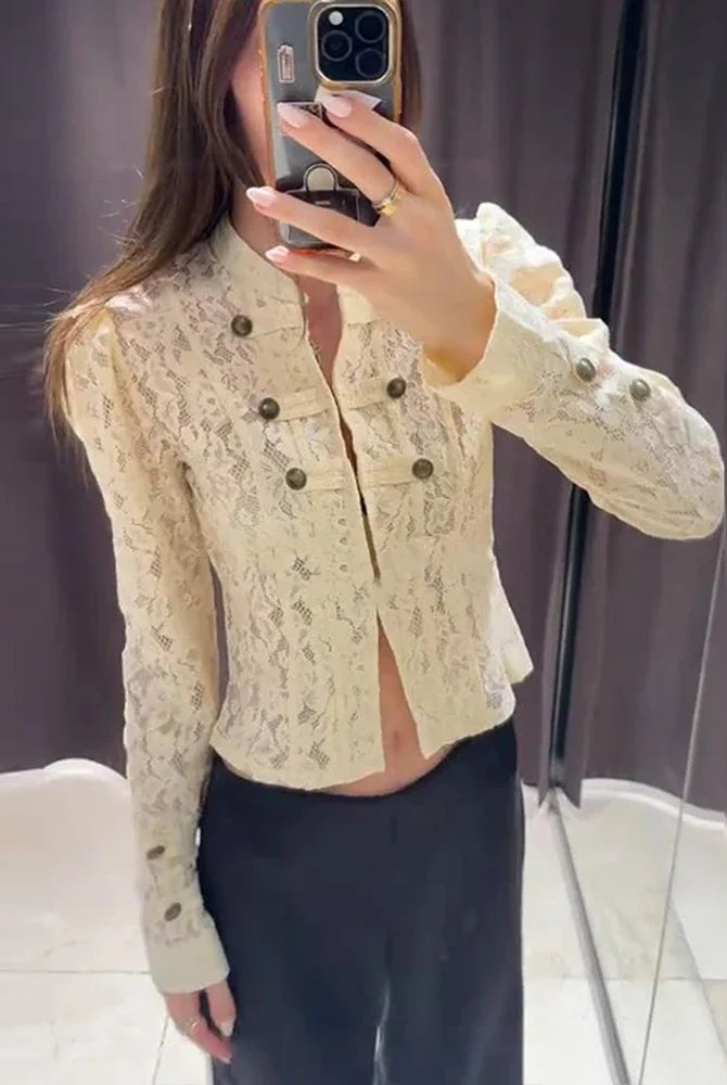 ZEYA - Esther Sheer Lace Patchwork Jacket