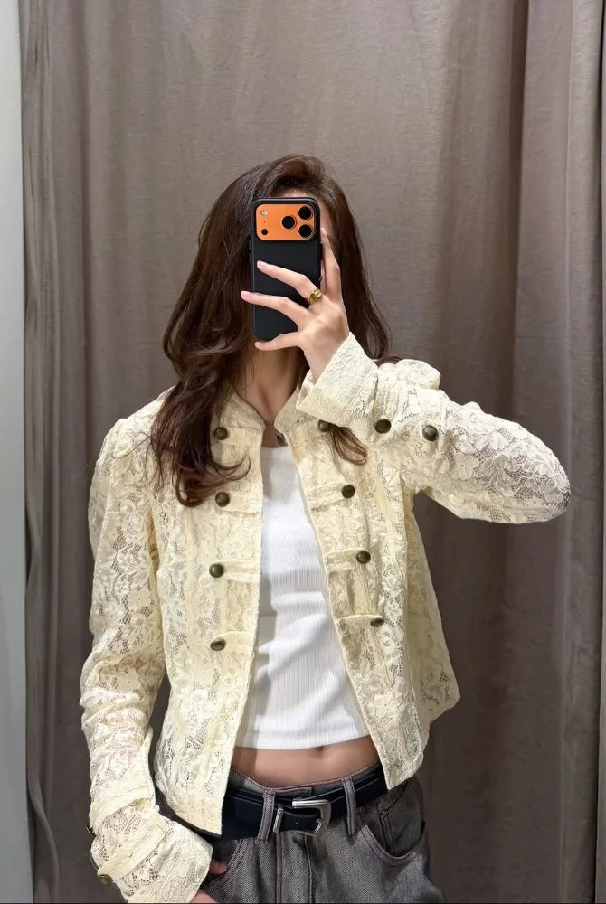 ZEYA - Esther Sheer Lace Patchwork Jacket