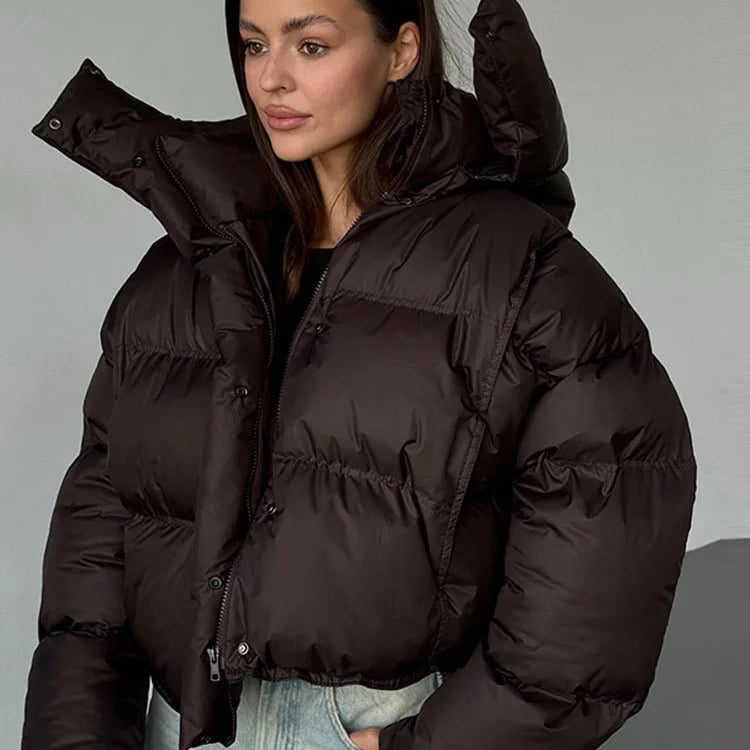 ZEYA - Evelyn Hooded Cropped Puffer Jacket