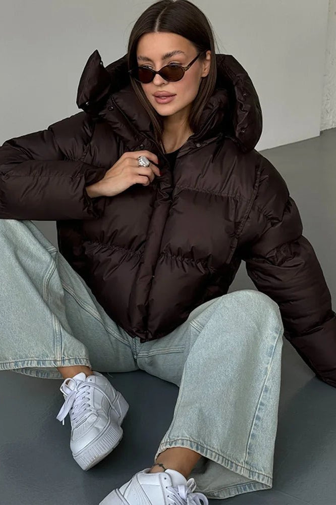 ZEYA - Evelyn Hooded Cropped Puffer Jacket
