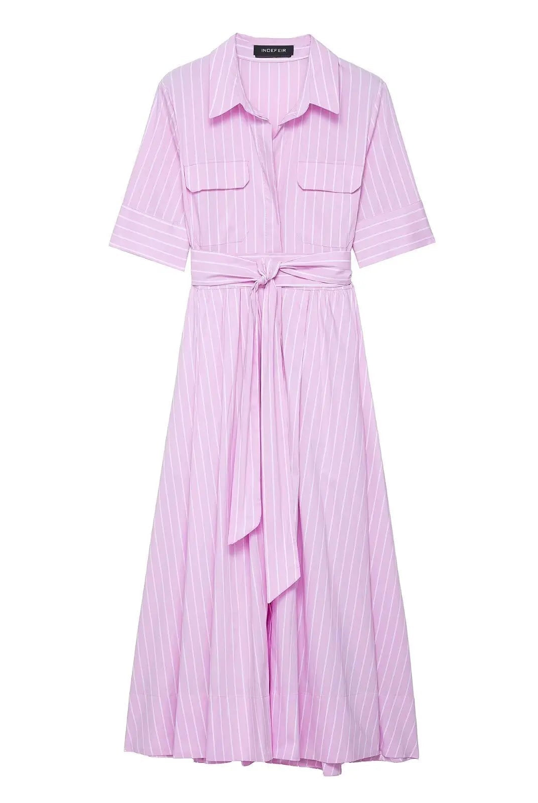 ZEYA - Evita Belted Shirt Midi Dress