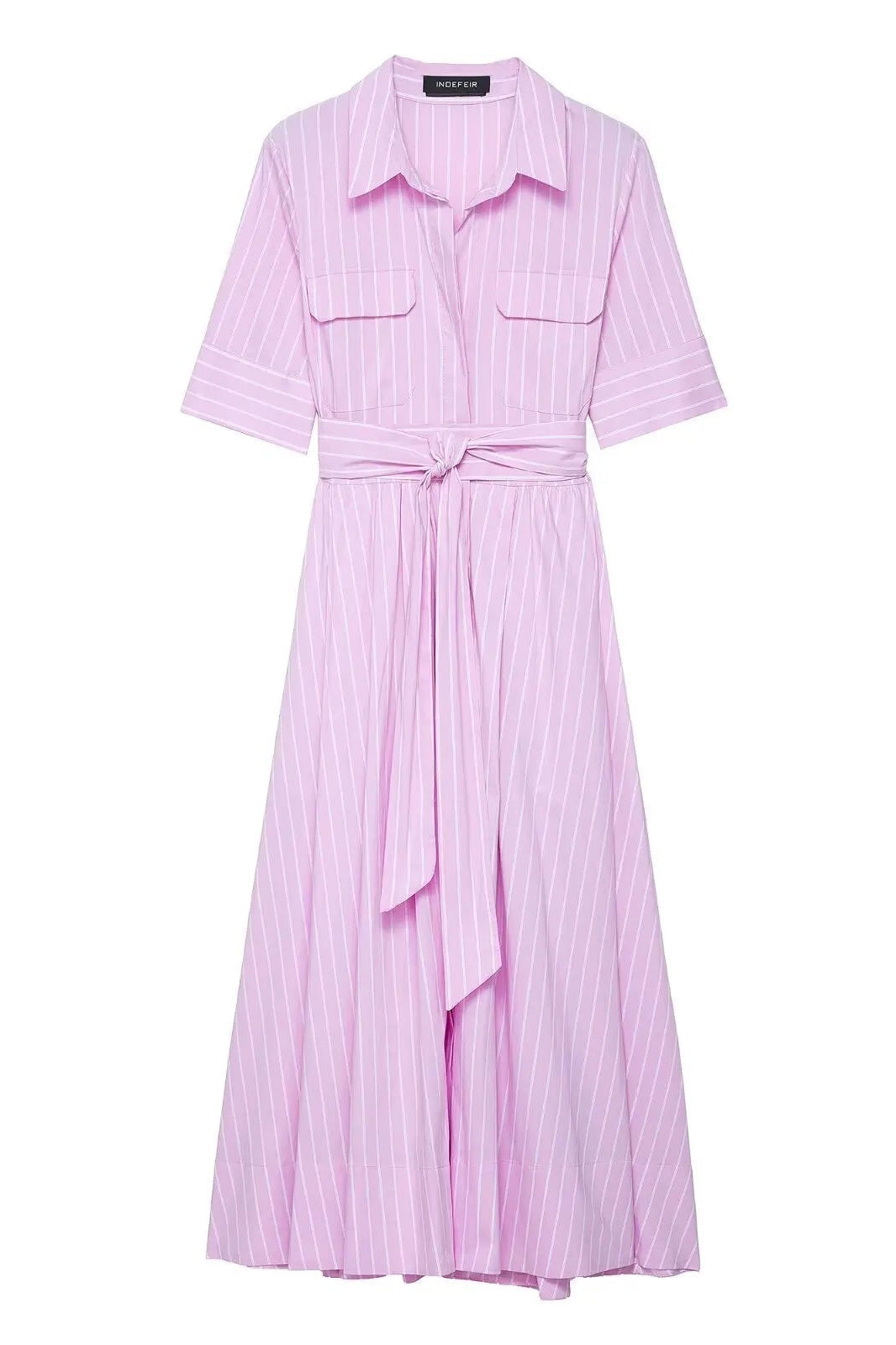 ZEYA - Evita Belted Shirt Midi Dress