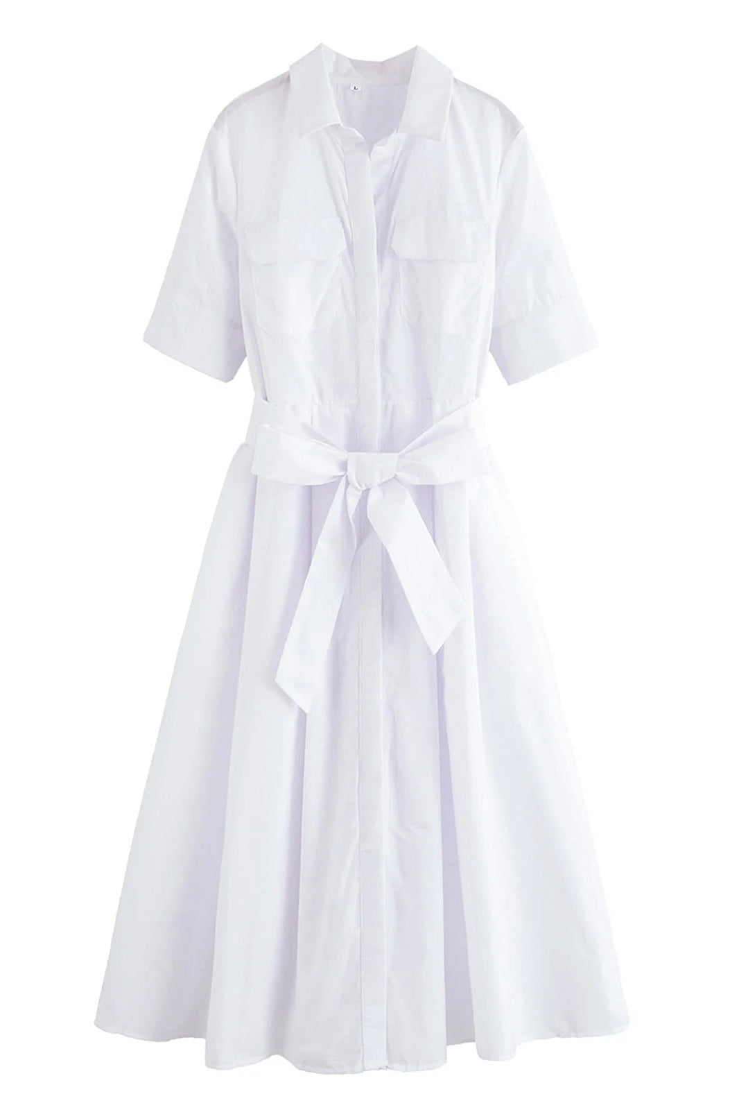 ZEYA - Evita Belted Shirt Midi Dress