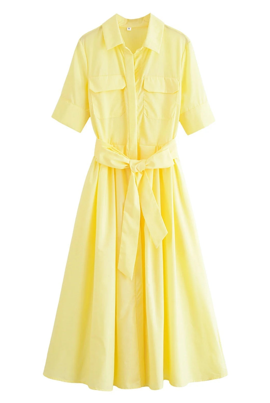 ZEYA - Evita Belted Shirt Midi Dress