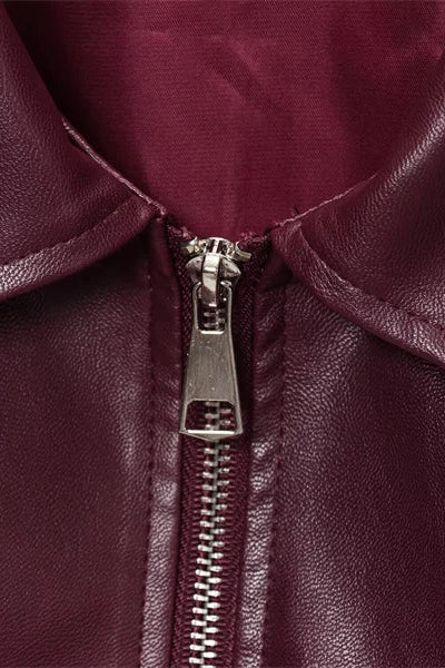 ZEYA - Florence Faux Leather Bomber Jacket