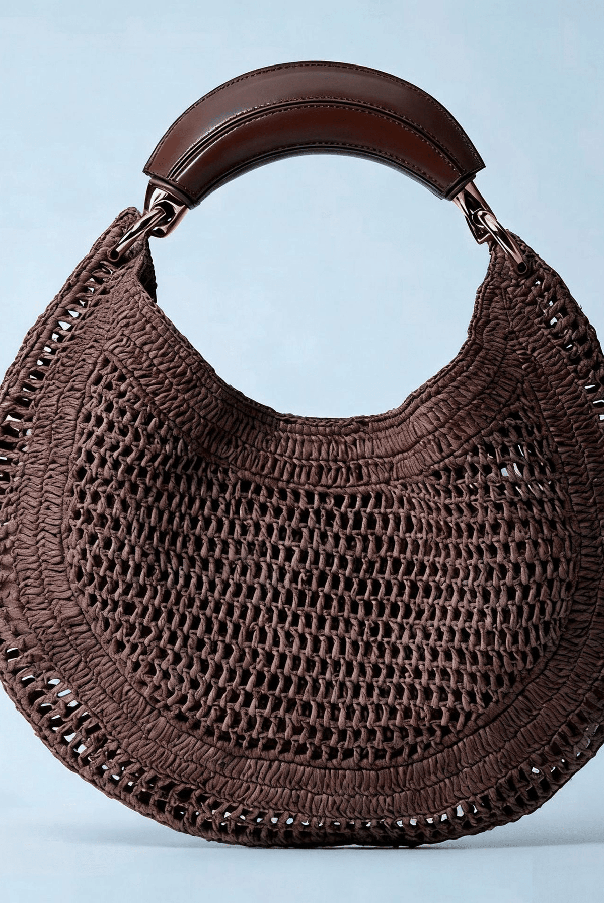 ZEYA - Geneva Crescent Woven Leather Bag
